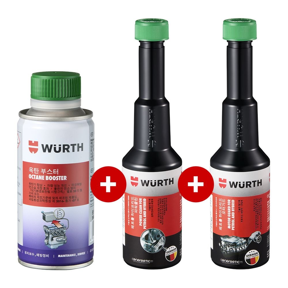 WURTH WURTH 뷔르트 휘발유 가솔린 연료첨가제 올인원 세트(옥탄부스터+인젝션 클리너 PERFECT CLEAN+트리트먼트)