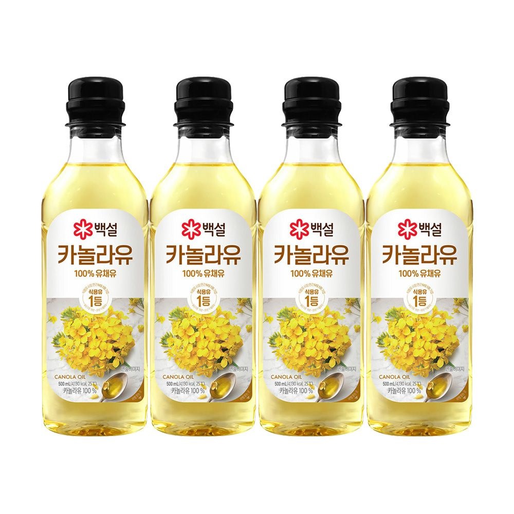 CJ제일제당 백설 카놀라유 500ml x4개