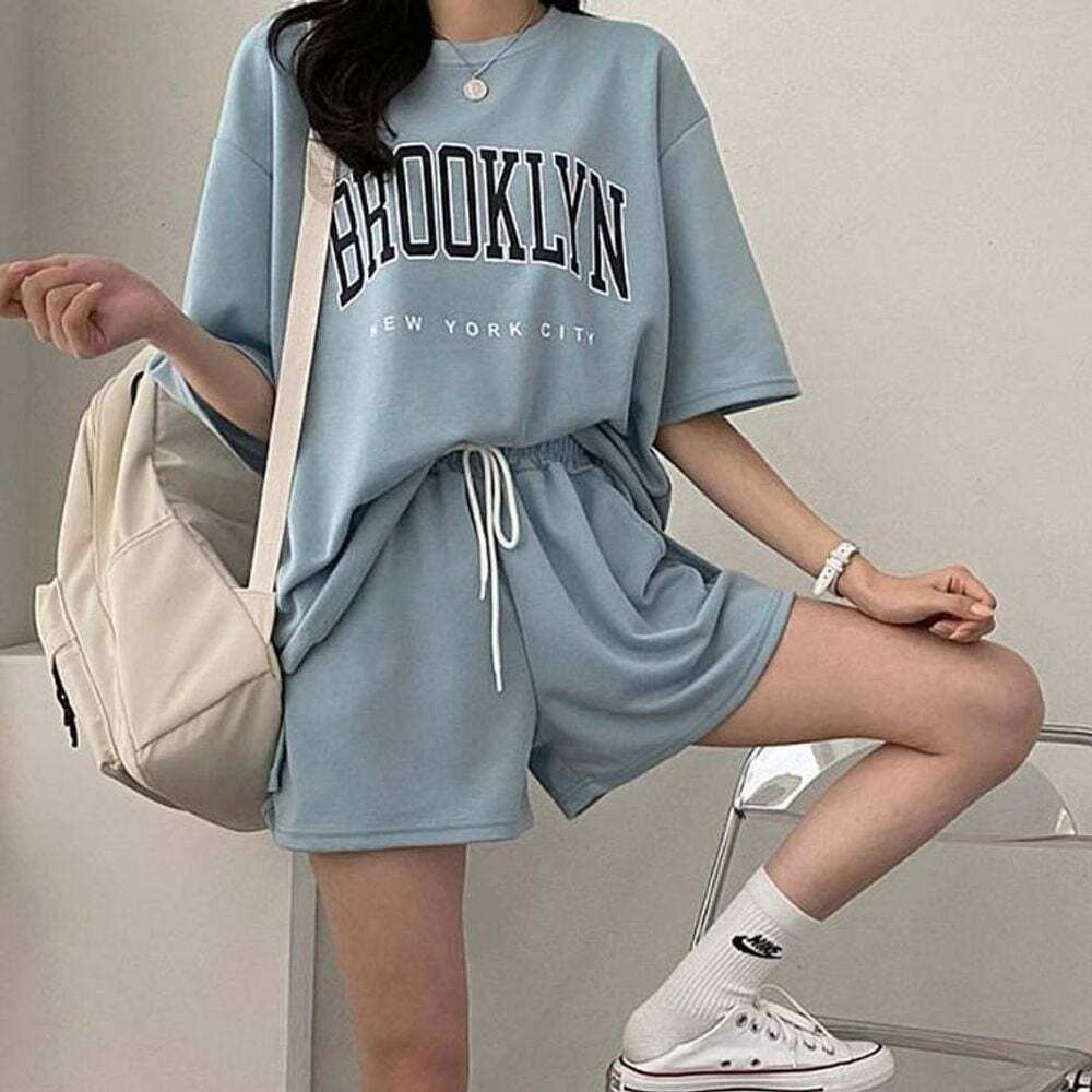 패션플러스][모노무드]모노무드 여성 트레이닝 바지 캐주얼 츄리닝 반바지 걷기 운동복 여름, image size:1000x1000