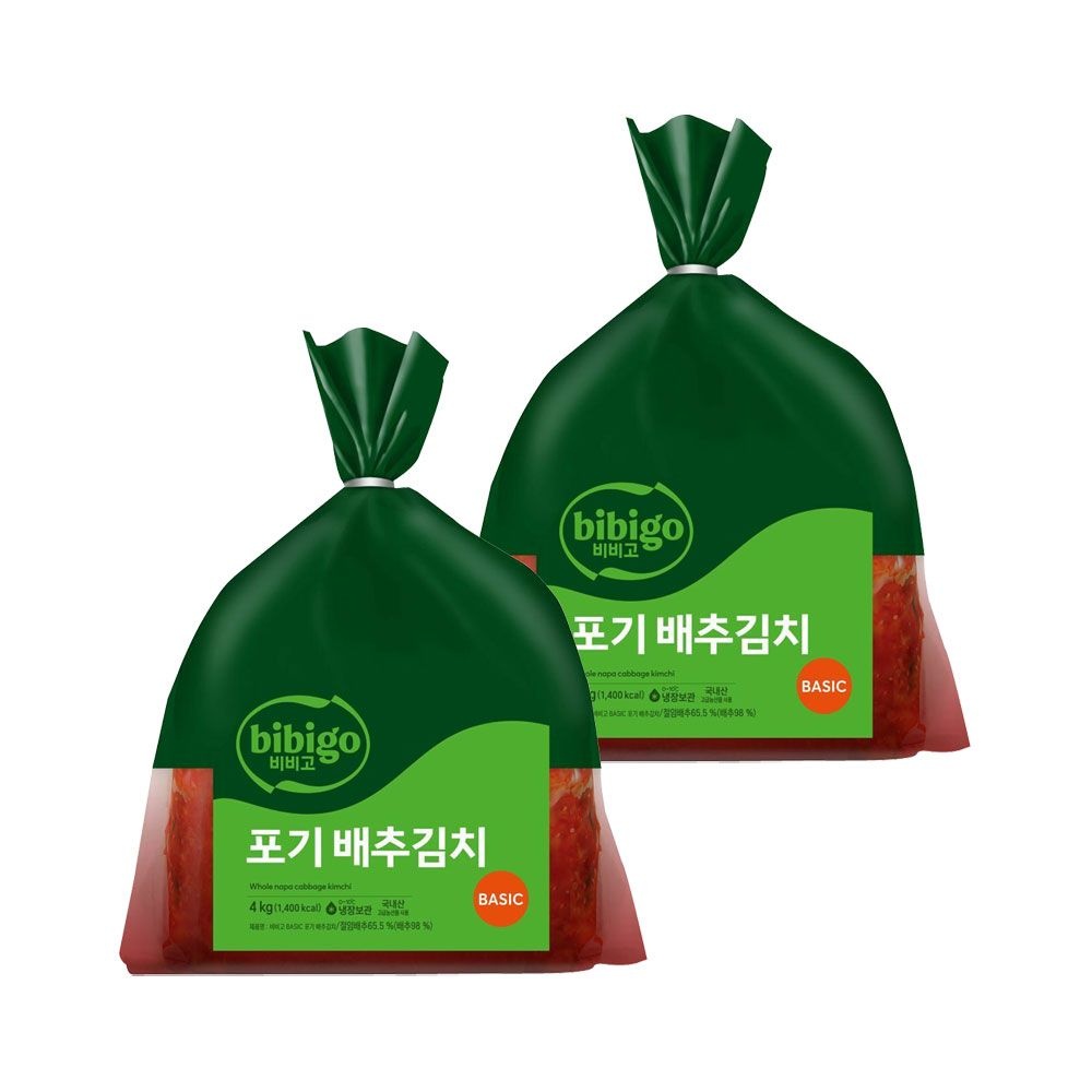 CJ제일제당 비비고 베이직 포기배추김치 4kg x2개