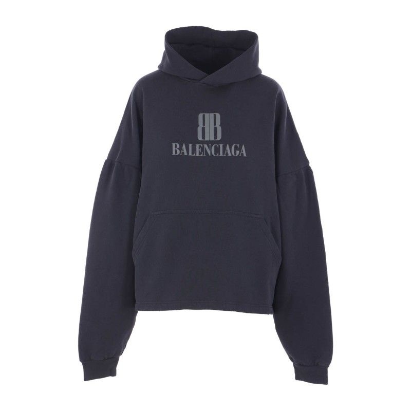 BALENCIAGA 발렌시아가 크롭 릴렉스 핏 후드티셔츠 818433 TSVO31083