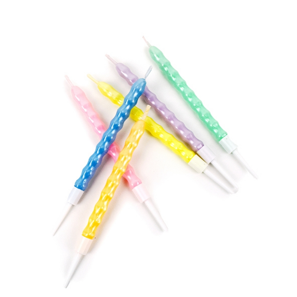 바이블레스유 물결무늬 초 6P 무지개초 기념일 알록달록초