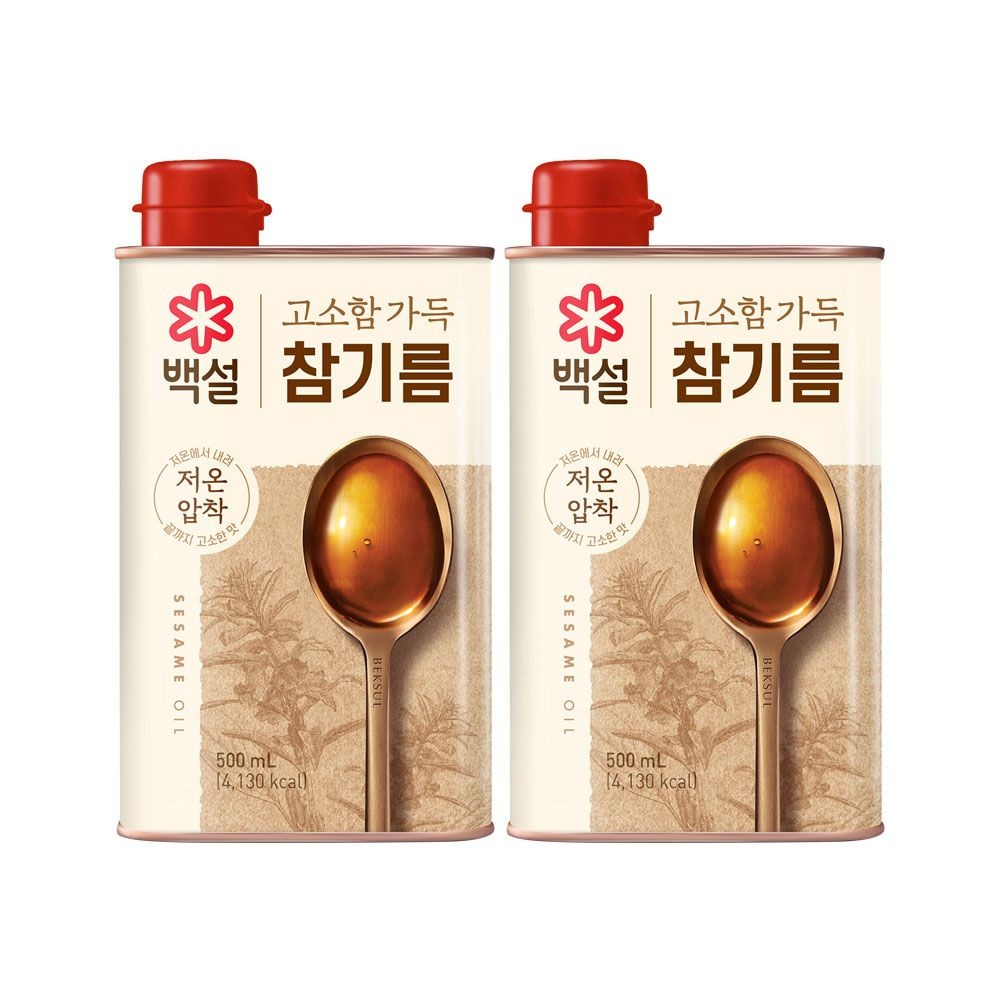 CJ제일제당 백설 고소함가득 참기름 500ml x2개