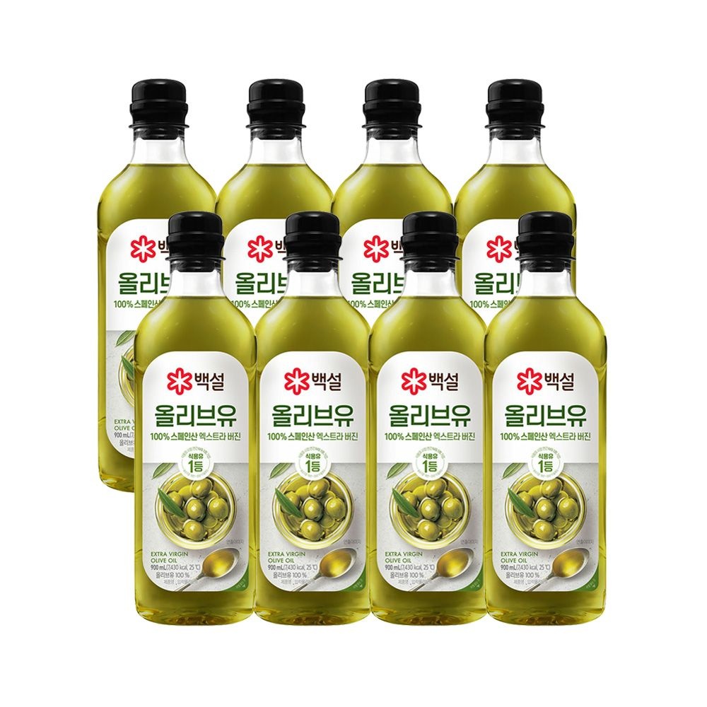 CJ제일제당 백설 엑스트라버진 압착올리브유 900ml x8개