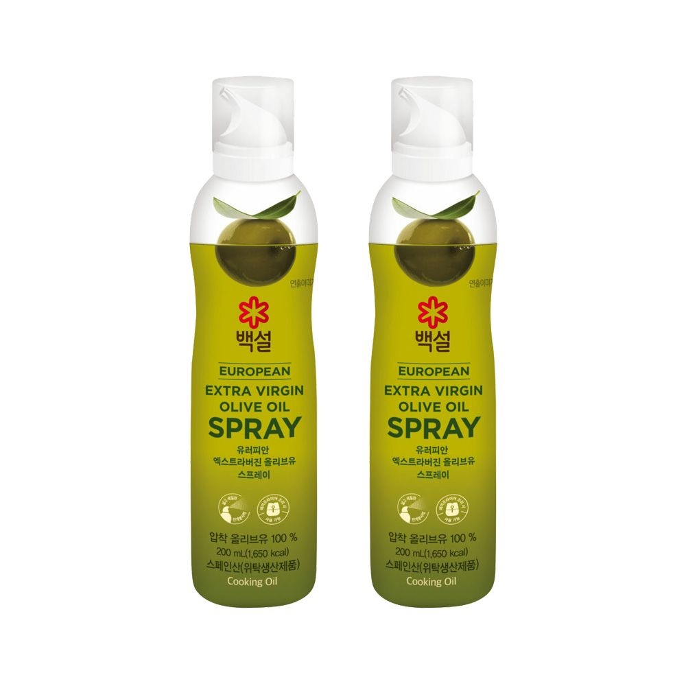 CJ제일제당 백설 유러피안 엑스트라버진 올리브유 스프레이 200ml x2개