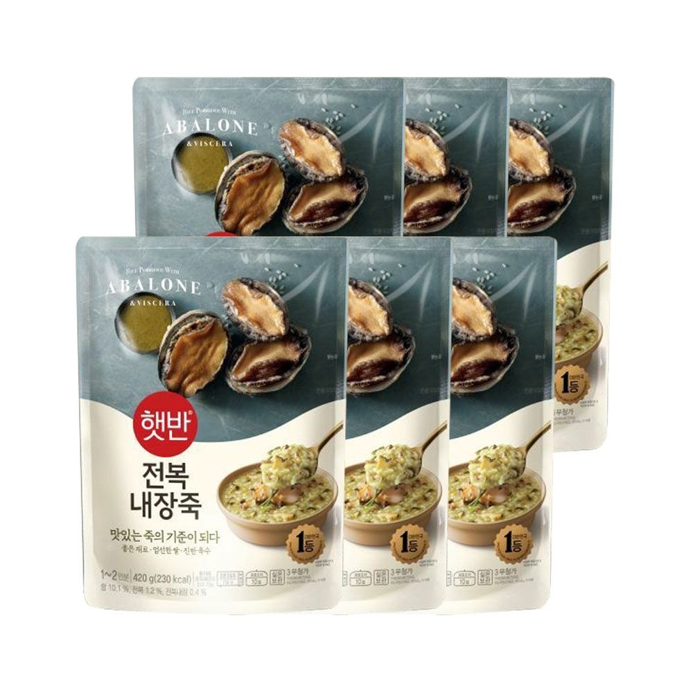 CJ제일제당 햇반 소프트밀 전복내장죽 420g x6개