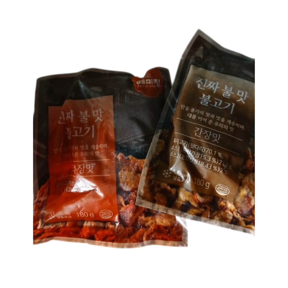 [에이티][오늘출발] 예미정 진짜 불맛불고기 180g X 12개(간장맛6 + 고추장맛6)