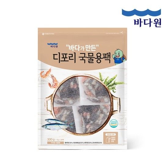 바다원 디포리국물용팩 300g+간편국물용팩 90g 육수팩 국물요리