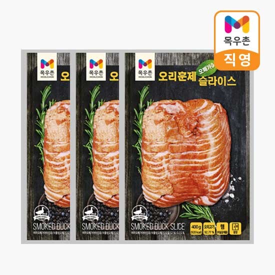 목우촌 오메가3 오리훈제슬라이스 400gx2/3/4/6팩