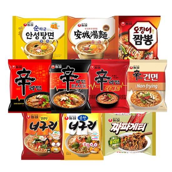 농심 [라이브기획팩]신상 순하군 안성탕면 5입 외 골라담기