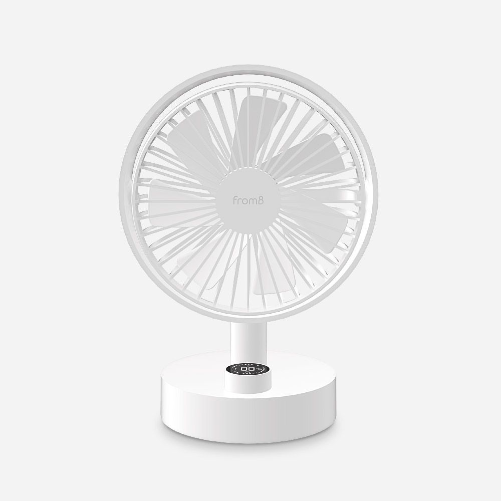 [자동회전+BLDC모터+7엽 날개] 프롬비 탁상용선풍기 무선 사무실 미니 소형선풍기 아이스윈드 FD230 화이트