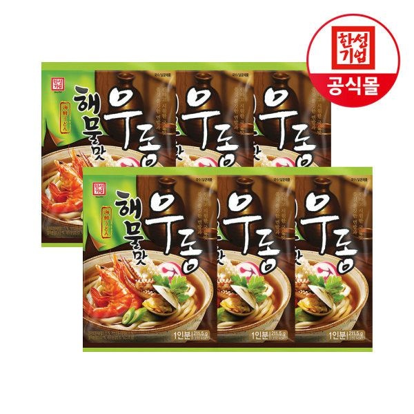 한성기업 해물맛 우동 1인분 211.5g X 6개