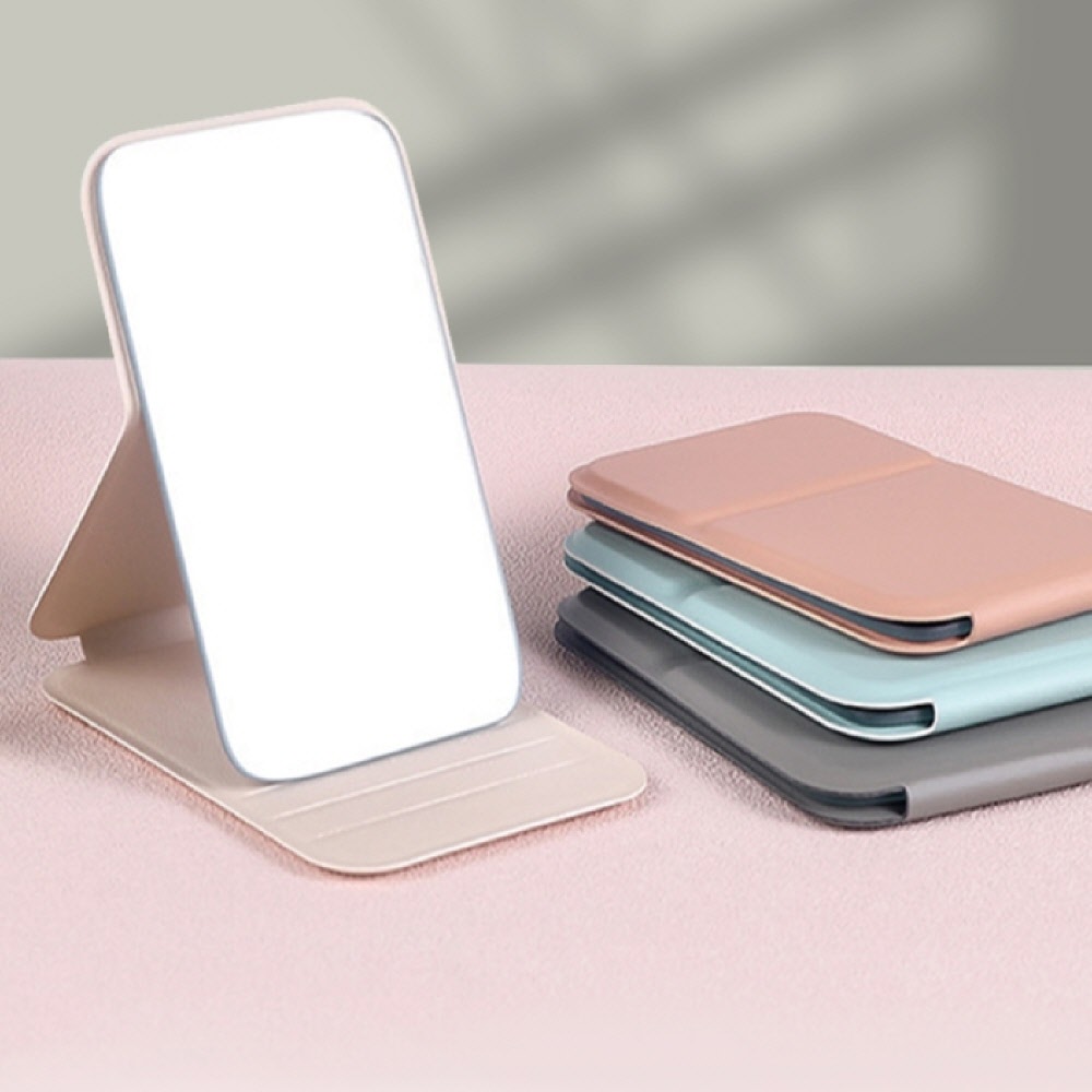 봄잇협력사 미니 탁상용 스탠드 거울 탁상용거울 LED탁상거울 화장대거울