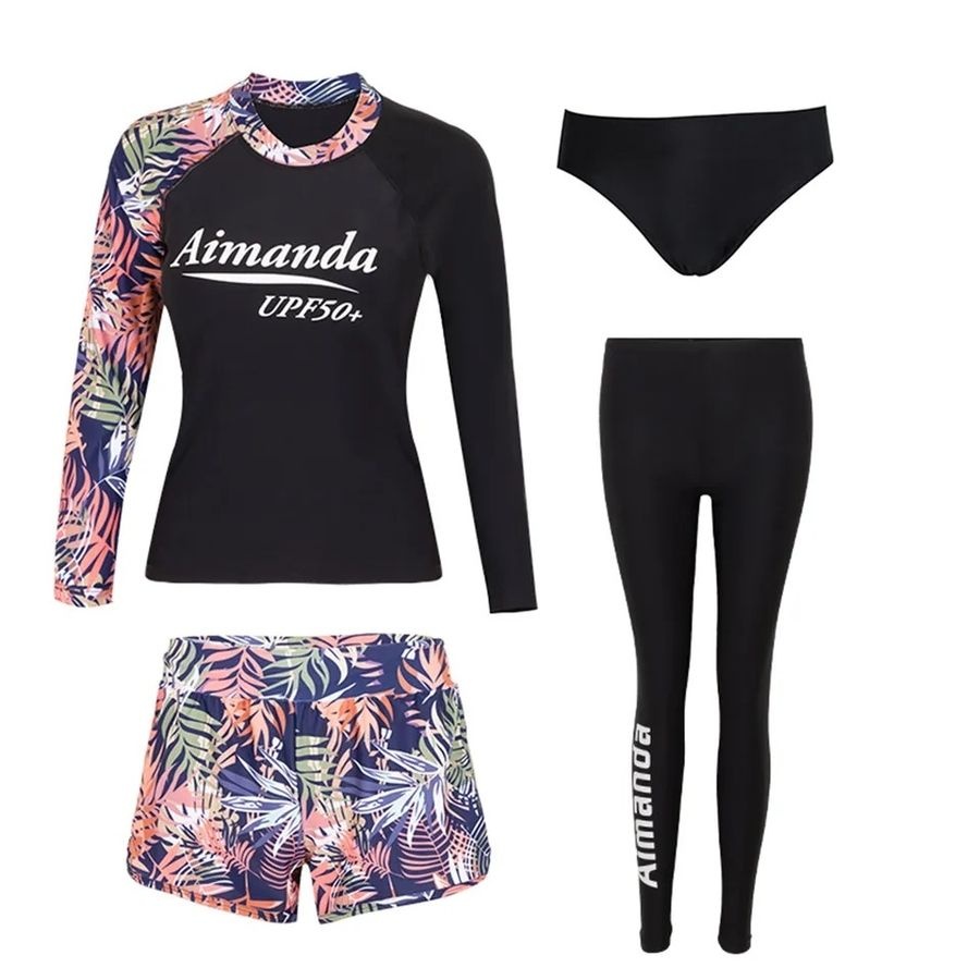 빅사이즈 여성용 긴팔 수영복 배 조절 플러스 사이즈 상하세트 수영복, image size:900x900