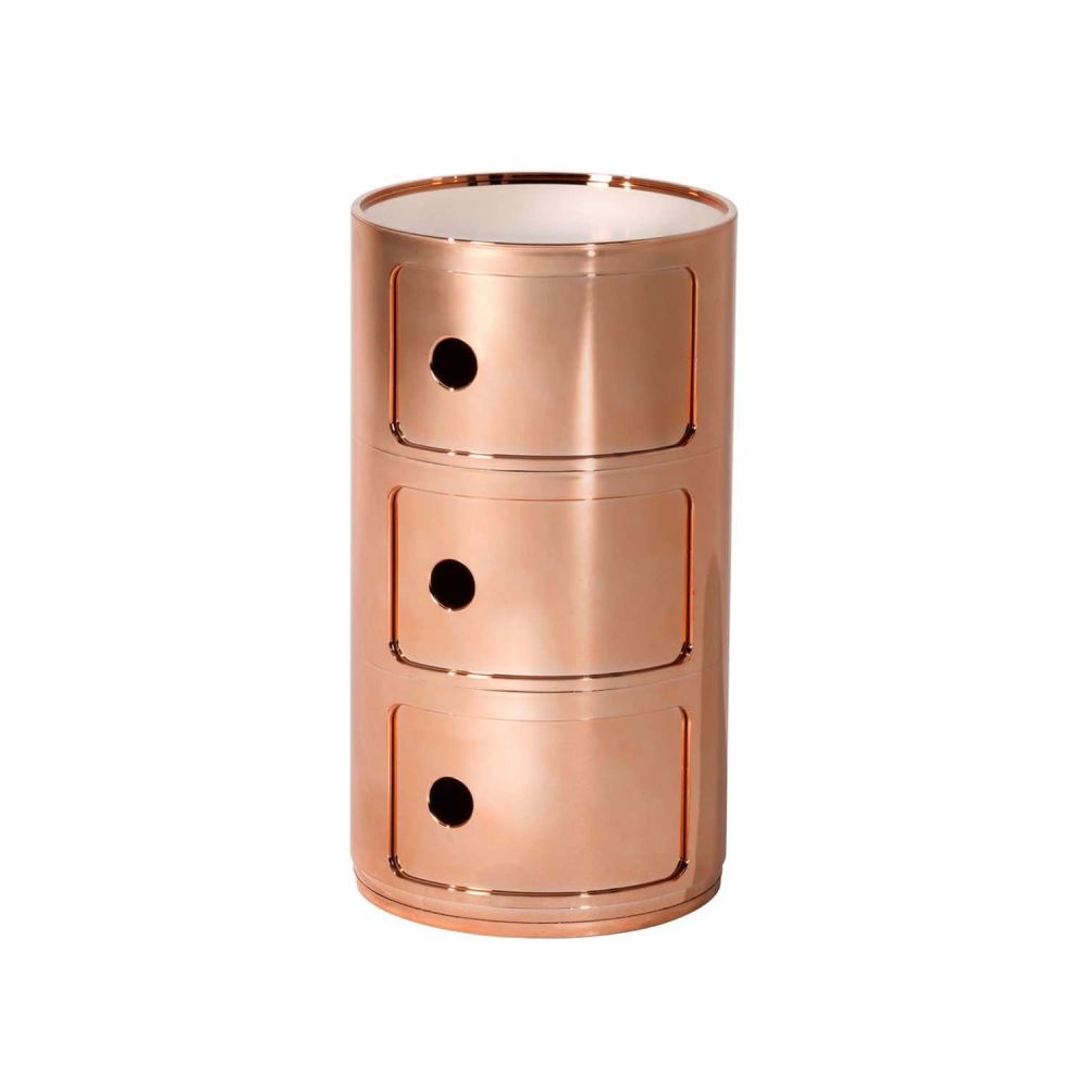 상품상세참조 [해외] Kartell 콤포니빌리 컨테이너 3단 로즈골드 구리 kupfer 관세포함 인테리어 정리 수납장