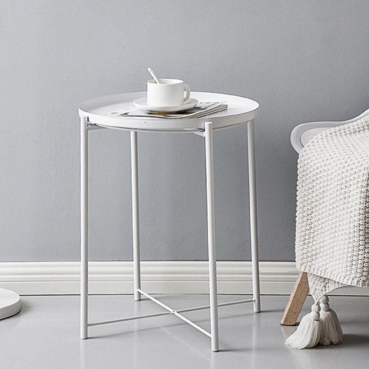 힐링 프린스 철제 원형 사이드 테이블 카페 탁자 티테이블 사이트