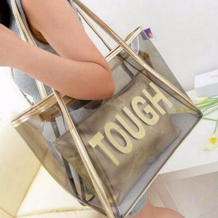 파우치 방수투명 비치백 숄더 TOUGH골드 (3tVf8)