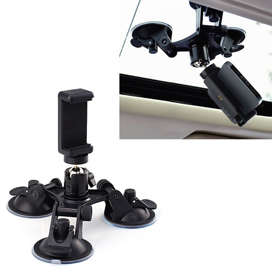 [(주)에이치플러스몰]스마트폰 석션컵 거치대 차 영상 생방송 라이브 장비 촬영 유튜브 보닛 QR코드 고정 흡착