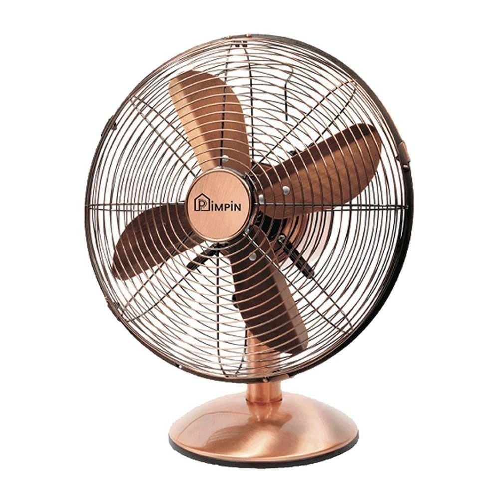 메탈 회전 선풍기 12형 레트로 디자인 빈티지 4엽 팬쿨러 집안 인테리어 소품