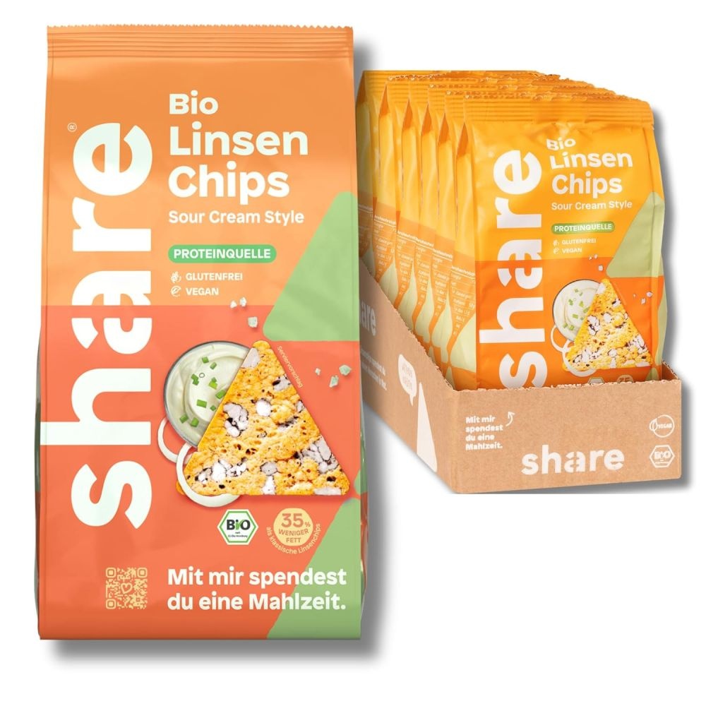 [해외] Share 렌틸콩 칩 사워크림 80g x 6팩 건강 다이어트 간식