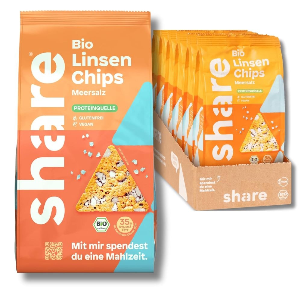 [해외] Share 렌틸콩 칩 씨쏠트 80g x 6팩 건강 다이어트 간식