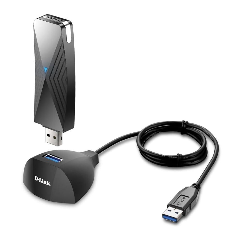 [해외] D-링크 USB Wi-Fi 6 어댑터 AX1800 3.0 듀얼 밴드 장거리 MU-미MO 무선 인터넷 네트워크 데스크톱 PC 노트북 윈도우(DWA-X1850