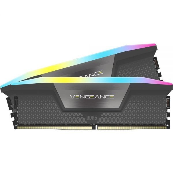 [해외] CORSAIR Vengeance RGB DDR5 RAM 64GB (2x32GB) 6000 CL30 AMD iCUE 호환 컴퓨터 메모리 그레이 (CMH64GX5M2B6000Z30)