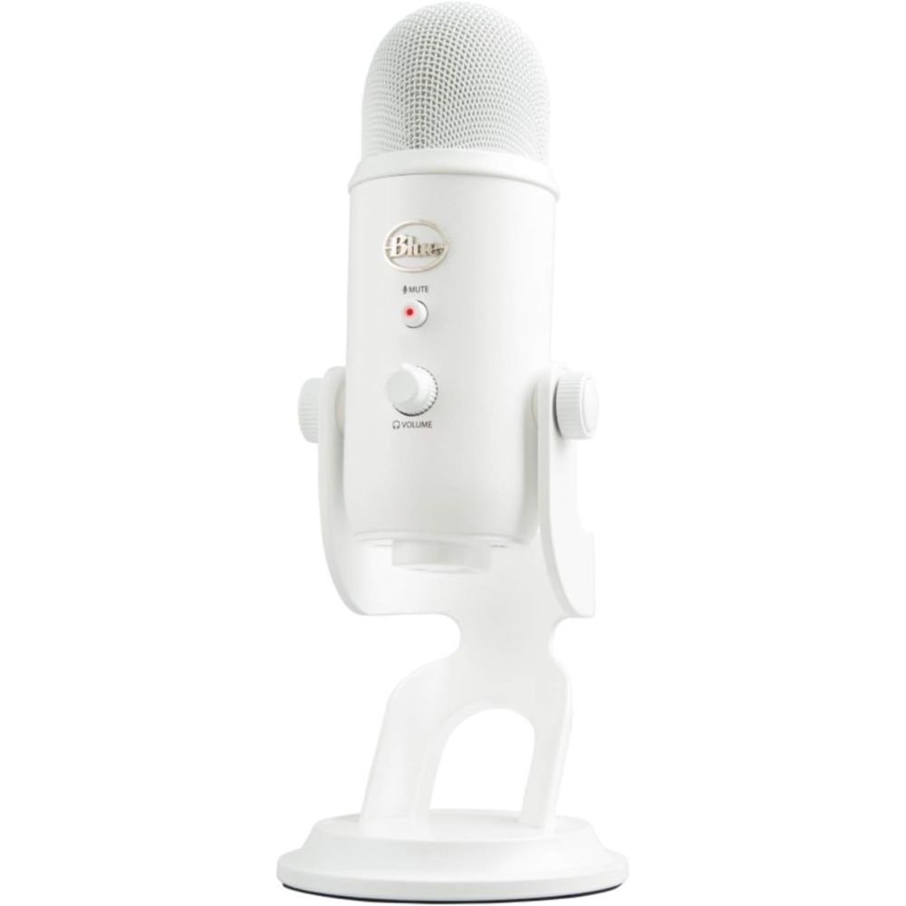 [해외] 로지텍 Creators Blue Yeti USB 마이크 화이트 게임 스트리밍 유튜버 즉시 음소거