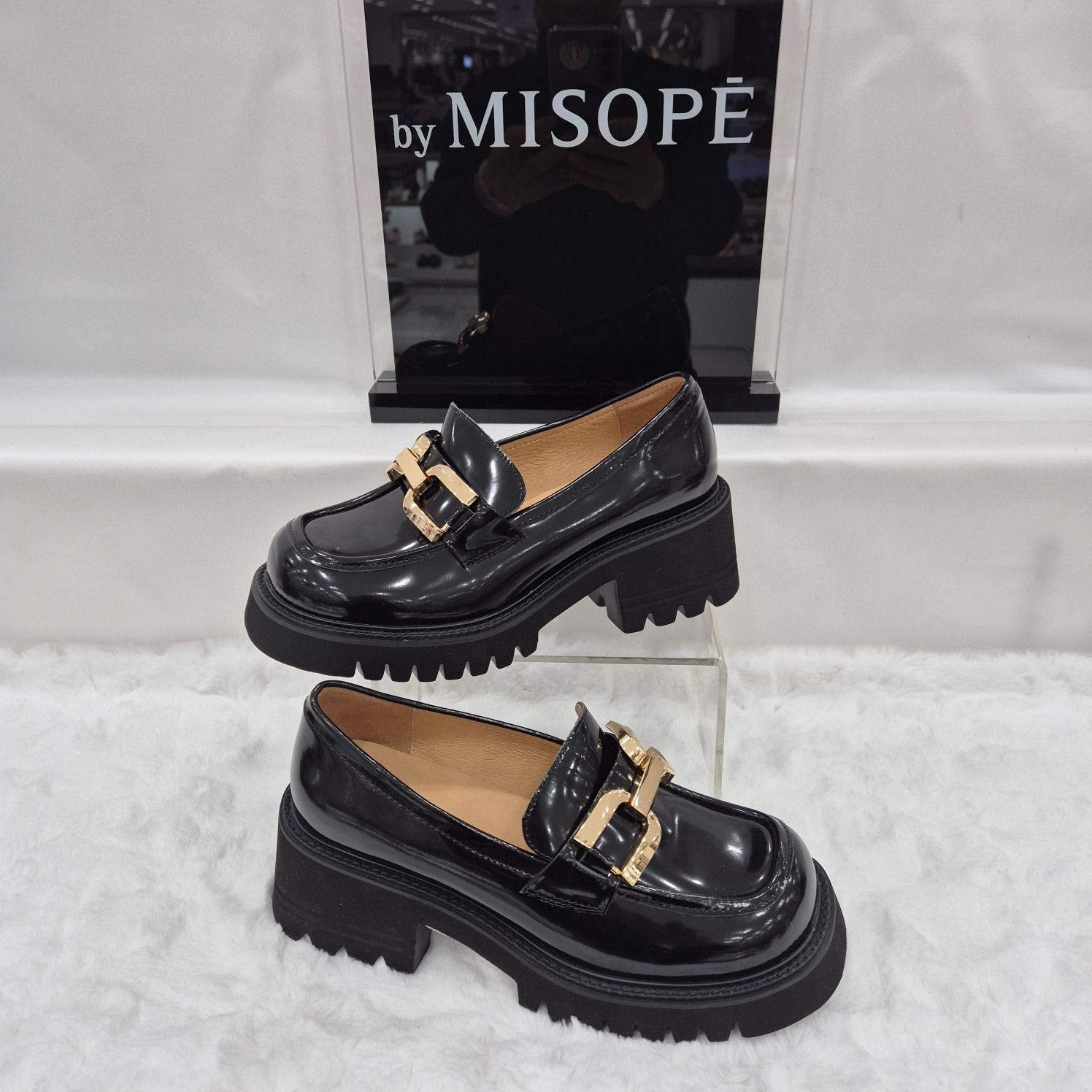 모다아울렛][미소페]By미소페 여성 데일리 청키솔 로퍼 112HH419PP011 BLACK 1 진주점, image size:1496x1496