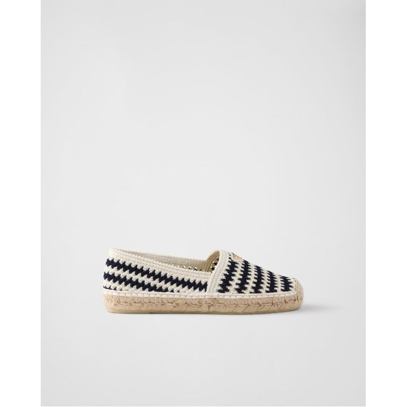 프라다 위빙 스트라이프 패턴 슬립온 에스파드리유 1S500NF0202C2T F0008