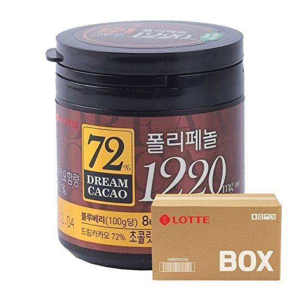 [치바리아]롯데 드림 카카오 초콜릿 72프로 86g 24입