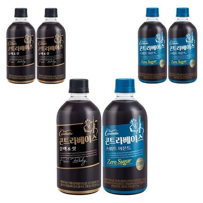 롯데 [패션플러스][롯데]무료배송 롯데 칸타타 콘트라베이스 블랙샷 +스위트아몬드 500ml 1+1 총 24개 (38655855)