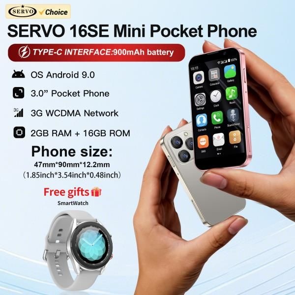 무료 시계! 서보 미니 스마트폰 3.0 디스플레이 안드로이드 9.0