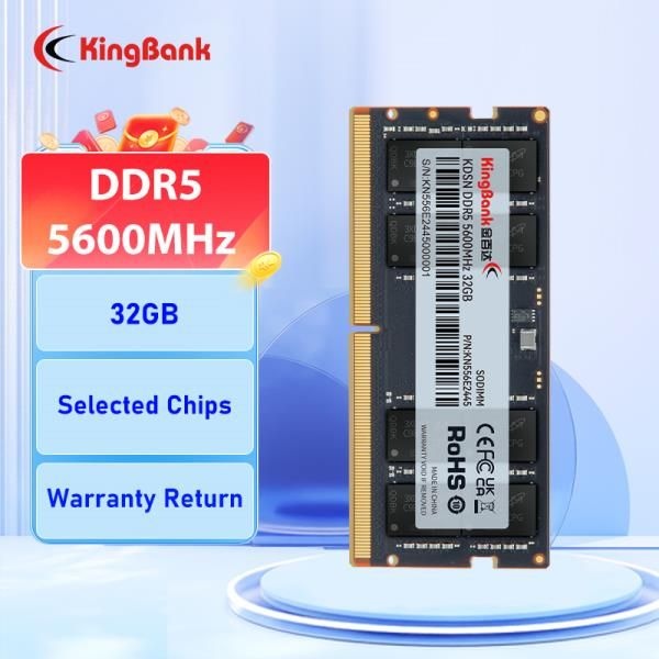 KingBank 노트북 컴퓨터 램 메모리, DDR5 Sodimm,
