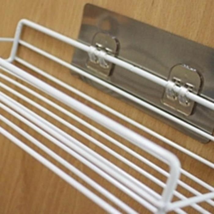 화장실 수납선반 철제 블랙 간편한 부착식 다용도 (42btQ)