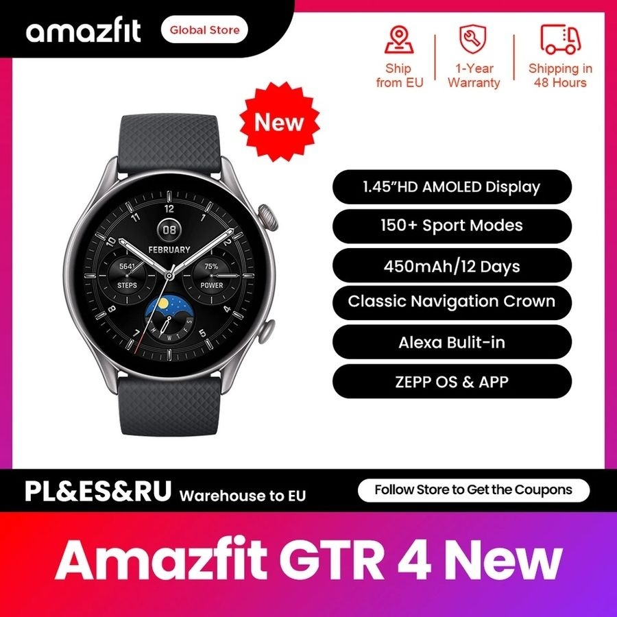 [해외] Amazfit GTR4 46mm 스포츠 스마트워치 12일 배터리