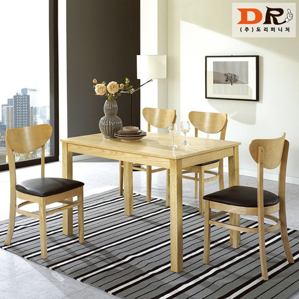도리퍼니처 코코 4인 식탁 세트 / 주방 업소 가게 식당 인테리어 테이블 의자