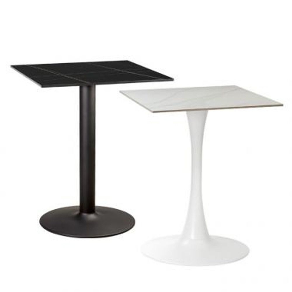 하이퍼스 WCT-504 BCT-504 포세린 세라믹 사각 상판 블랙 화이트 12T 600 700 1000 2인용식탁