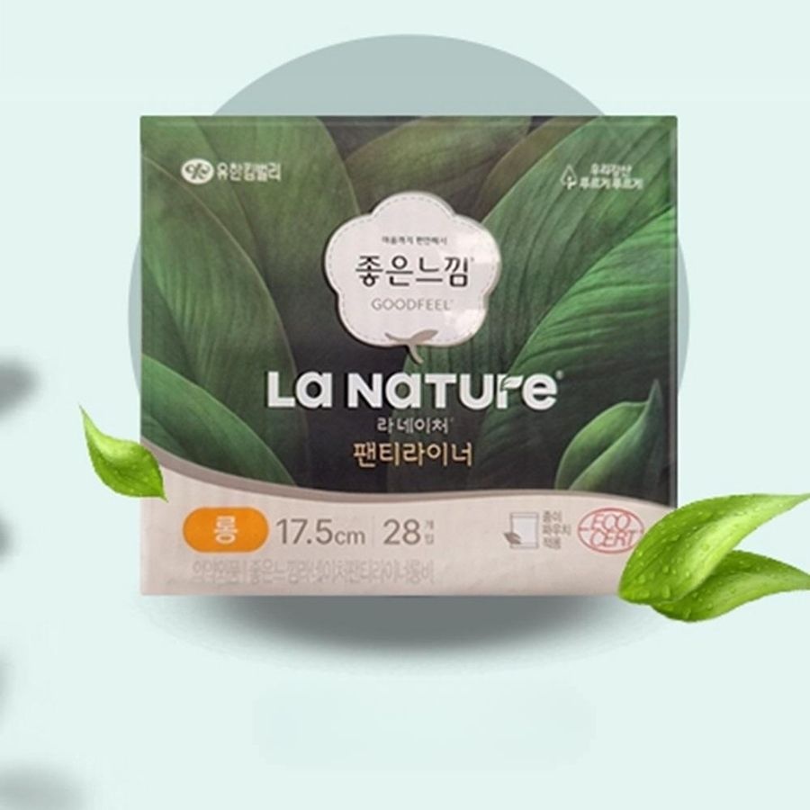 Delight협력사 라네이처 팬티라이너 롱 28매 순면커버 무향 데일리 17.5cm