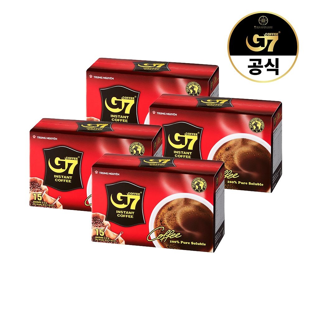 [Trung Nguyen Group Corp.][오늘출발] G7 커피 G7 베트남 블랙커피 2g 15개입 내수용 4개 (60개입)