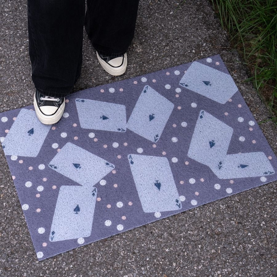홀덤펍 업소용 에이스 카드 발 매트 신발장 현관 신발 입구 다용도실 깔개 60X90cm