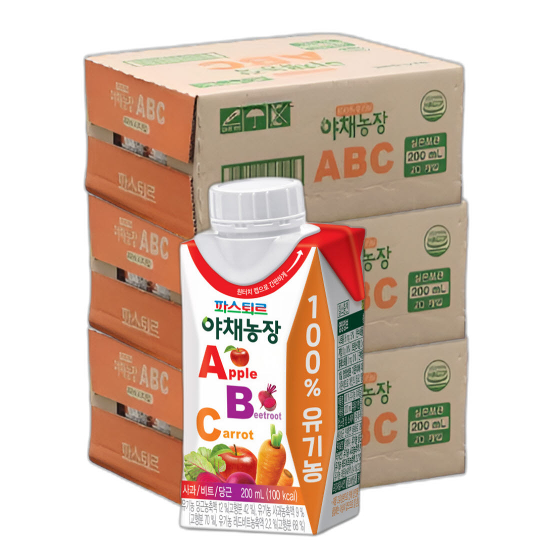 파스퇴르 유기농 야채농장 ABC주스 200ml(60팩) 실온보관주스