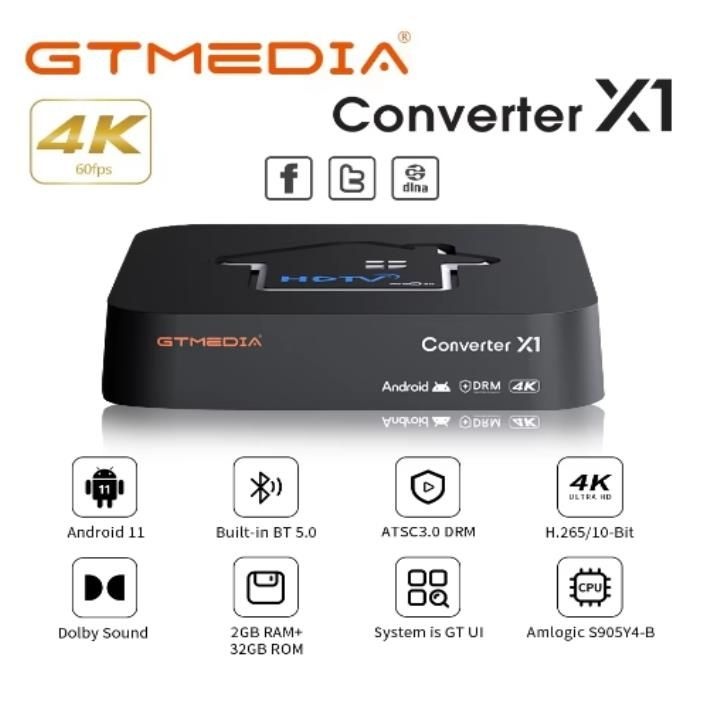 ]2025 신형 GTMEDIA HDTV 컨버터 X1 ATSC3.0 4K