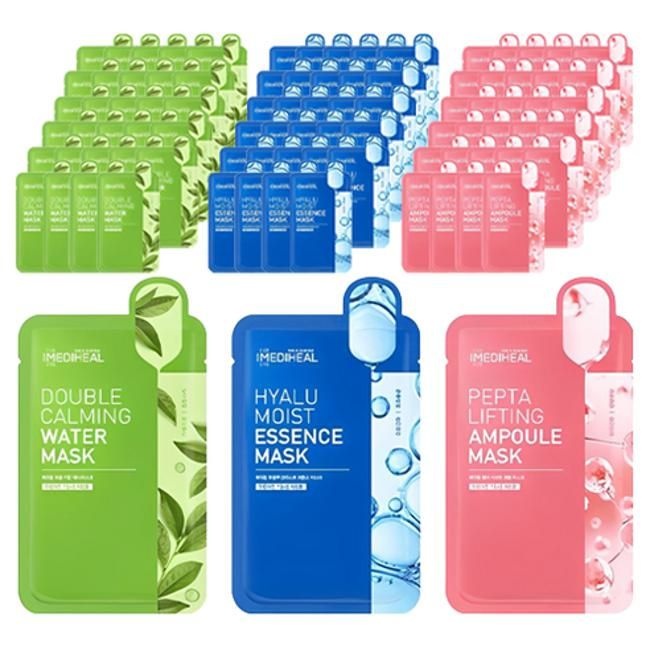 메디힐 더블 카밍 워터 마스크 5매  히알루 모이스트 에센스  펩타 리프팅 앰플  15매입 6개