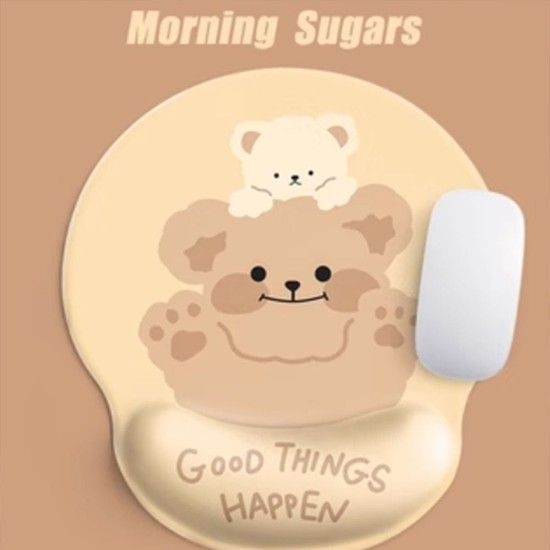 손목 편한 귀여운 곰돌이 마우스 패드 손목받침대 귀여운마우스패드 손목편한마우스패드