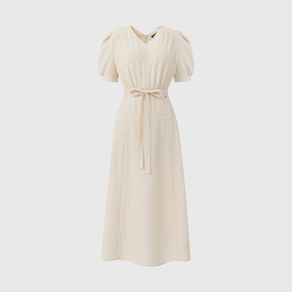 ワンピース LOOKAST LEMONT V NECK SHIRRING DRESS_2colors 정품] 룩캐스트 르몽 브이넥 셔링 드레스 / LEMONT V NECK