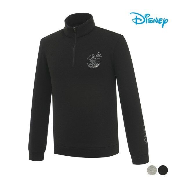 디즈니 골프 [패션플러스][디즈니골프][디즈니골프]남성 아트웍 자수 반집업 트레이닝 상의 DM4MTW030