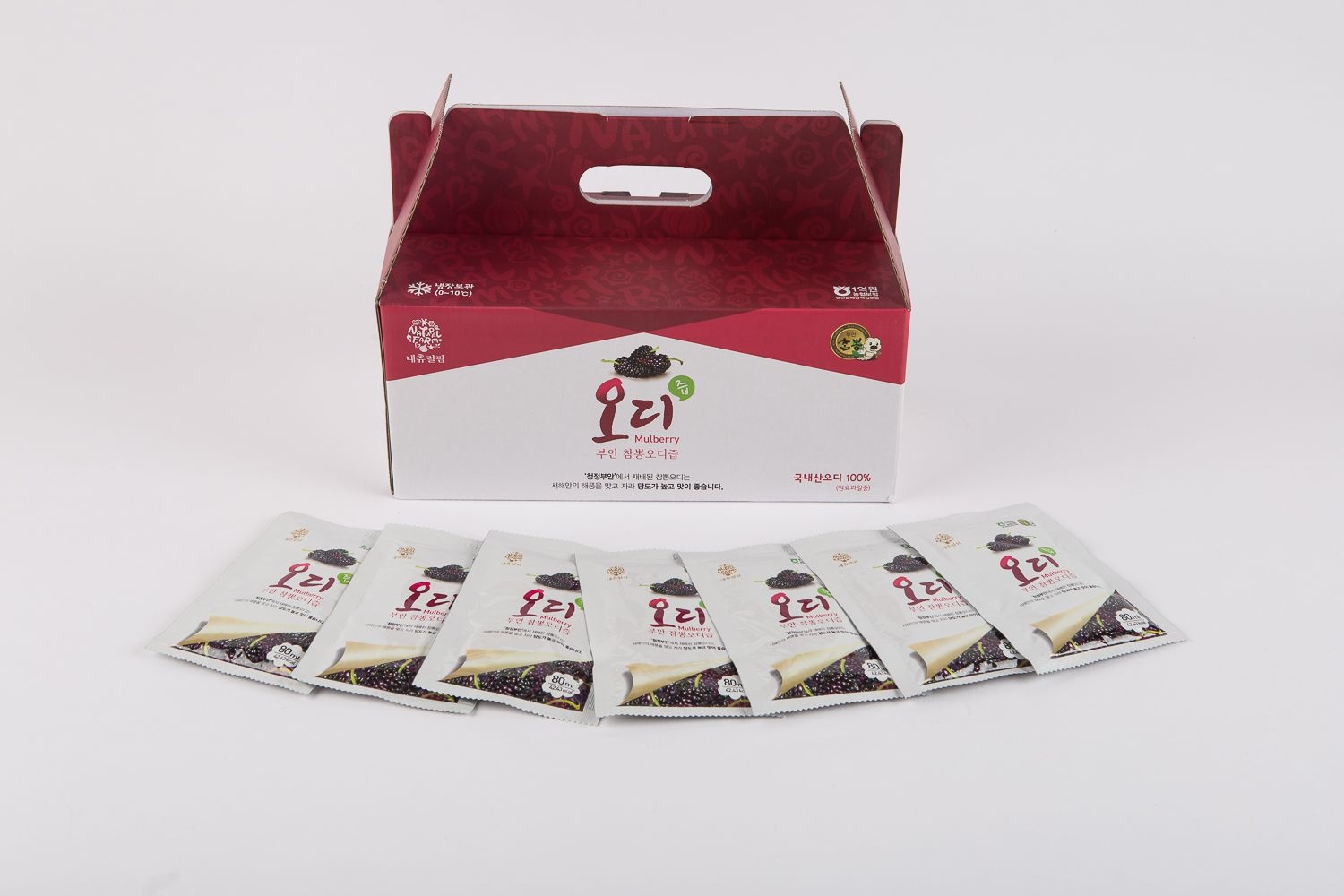 (무료배송)내츄럴팜 영농조합법인/부안 참뽕 오디즙 80ml x 50포