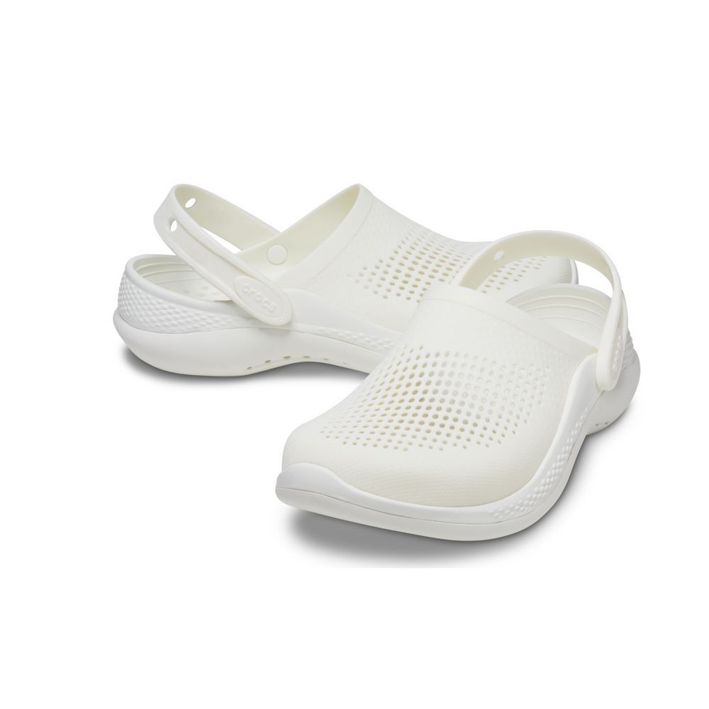 크록스 국내매장판 크록스 라이트라이드 클로그 화이트 샌들 206708-1CV