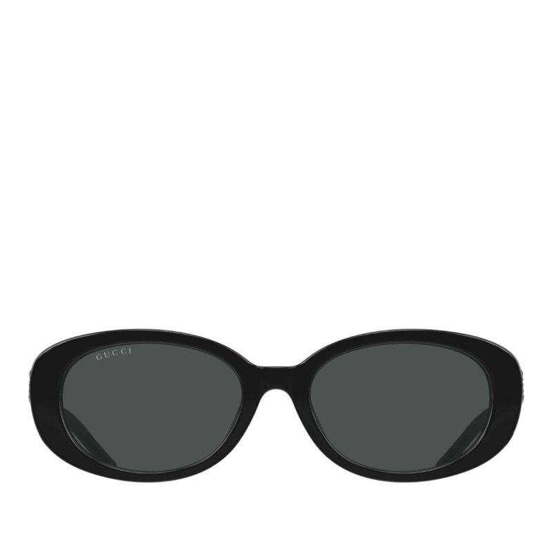 구찌 블랙 그레이 오벌 다크 렌즈 선글라스 GG1684SA 002 BLACK BLACK